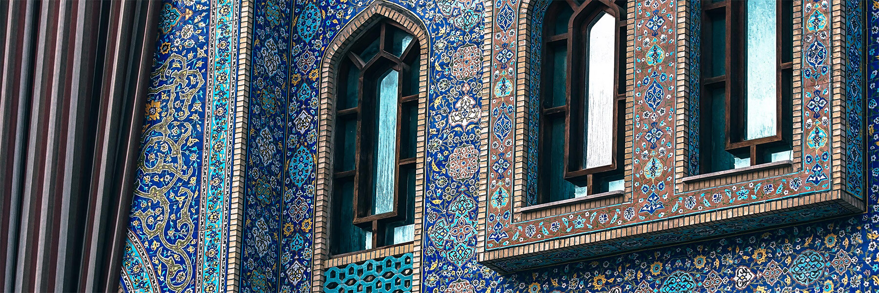 Moroccan pattern painted building