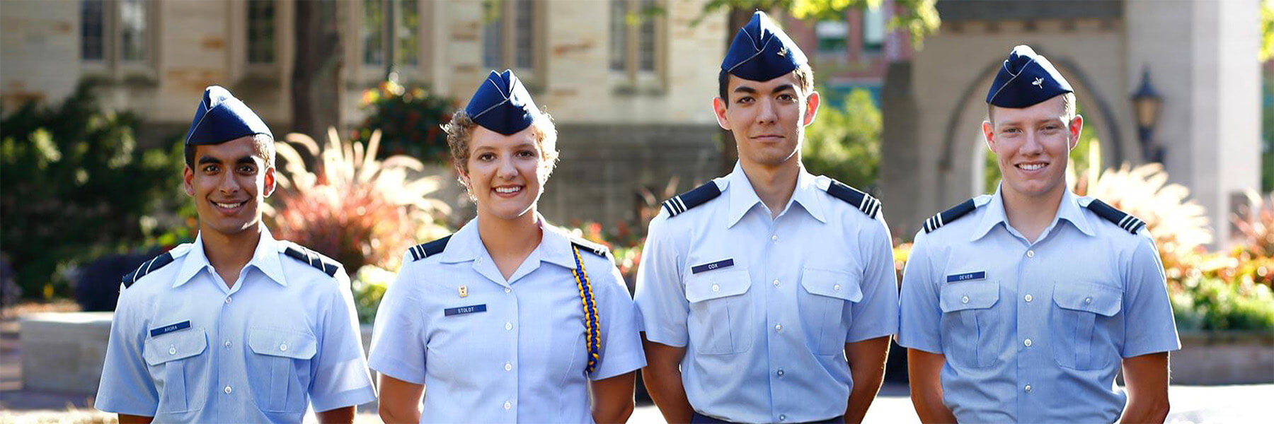 reserve cadets standing on campus